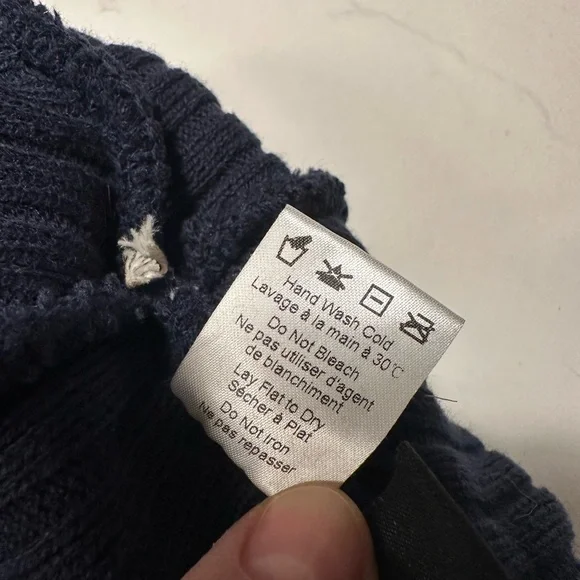 Navy and Yellow Buffalo Sabres Striped Pom Beanie - Picture 3 of 3